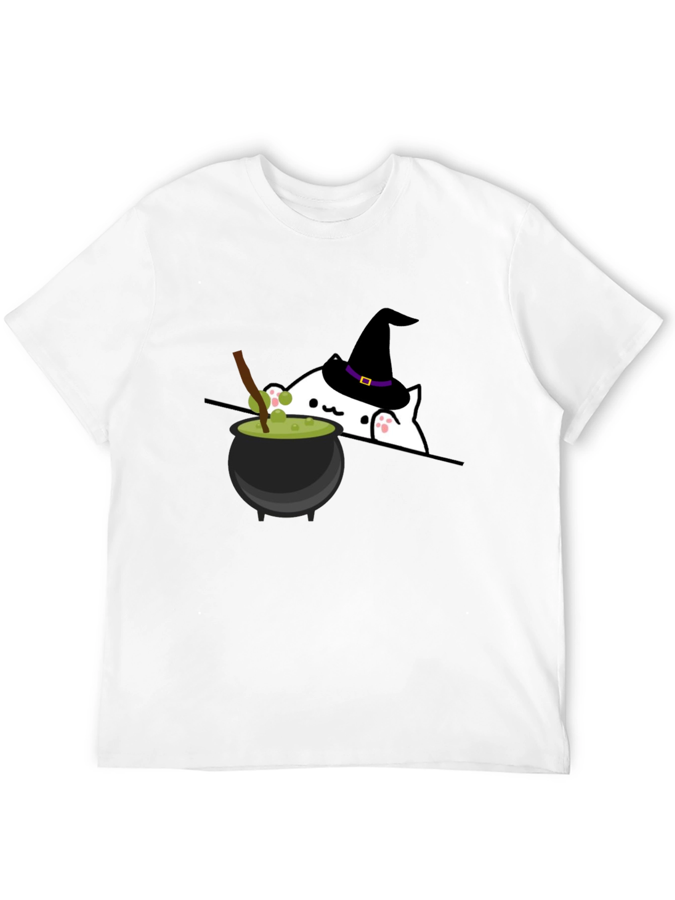 Halloween Cat Witch Cauldron T-Shirt
