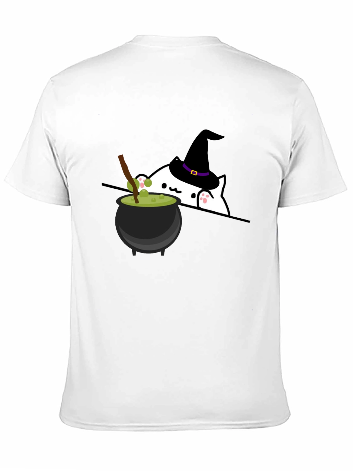 Halloween Cat Witch Cauldron T-Shirt