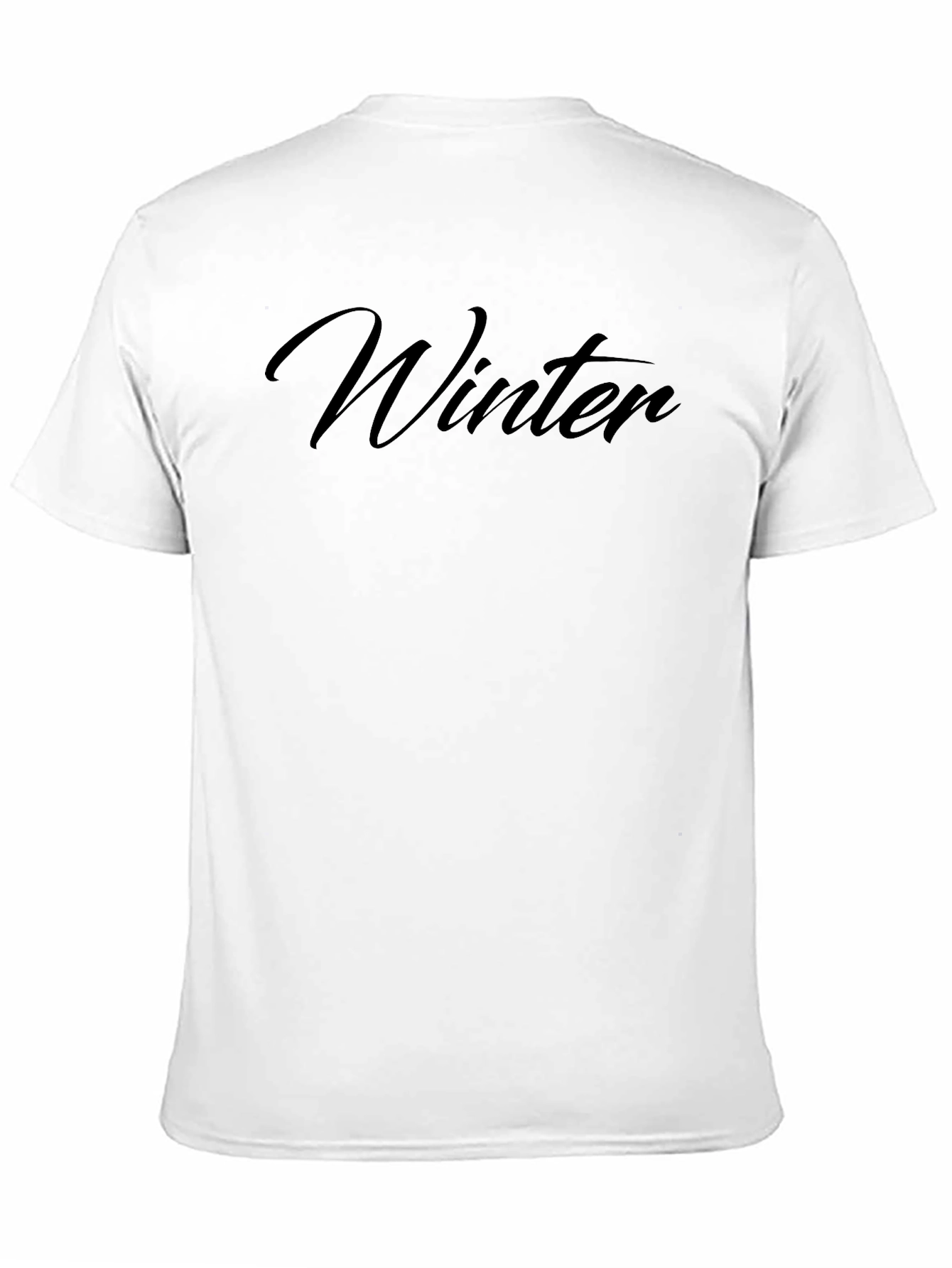 Winter Script Tee - Black Crew Neck T-Shirt