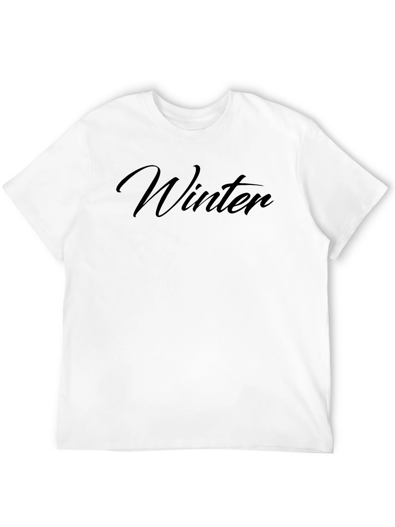 Winter Script Tee - Black Crew Neck T-Shirt