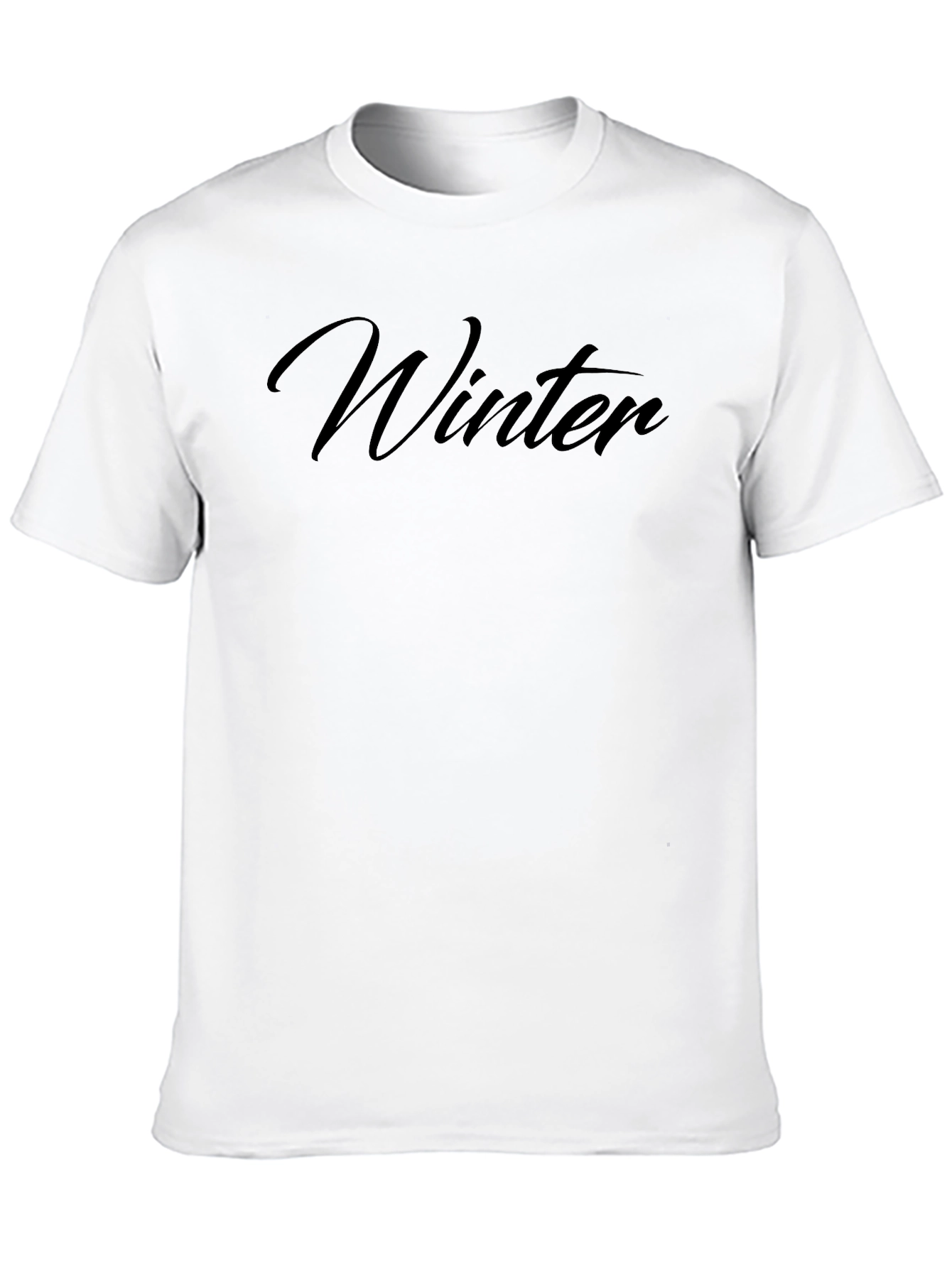 Winter Script Tee - Black Crew Neck T-Shirt