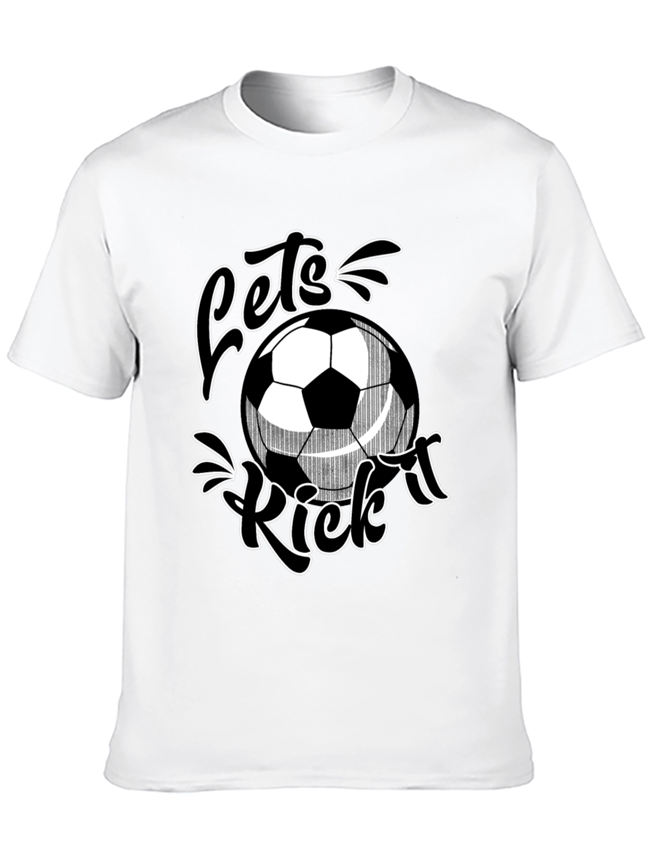 Lets Kick It Soccer T-Shirt - Black Graphic Tee