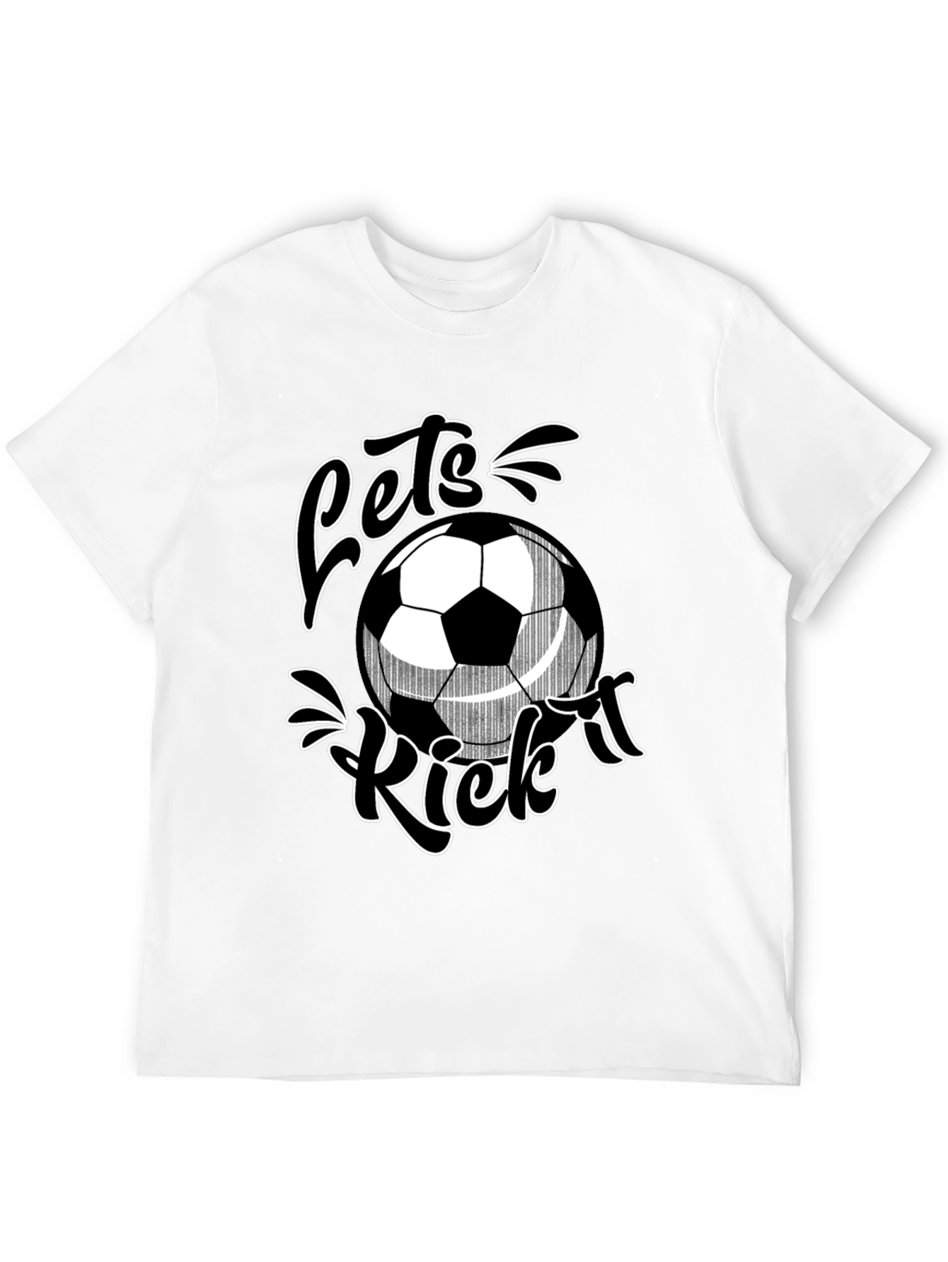 Lets Kick It Soccer T-Shirt - Black Graphic Tee