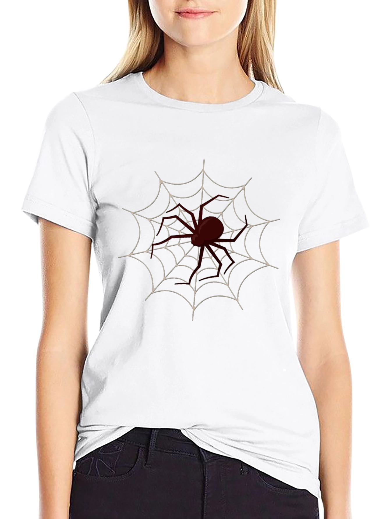 Spider Web Graphic Tee - Black Cotton Blend