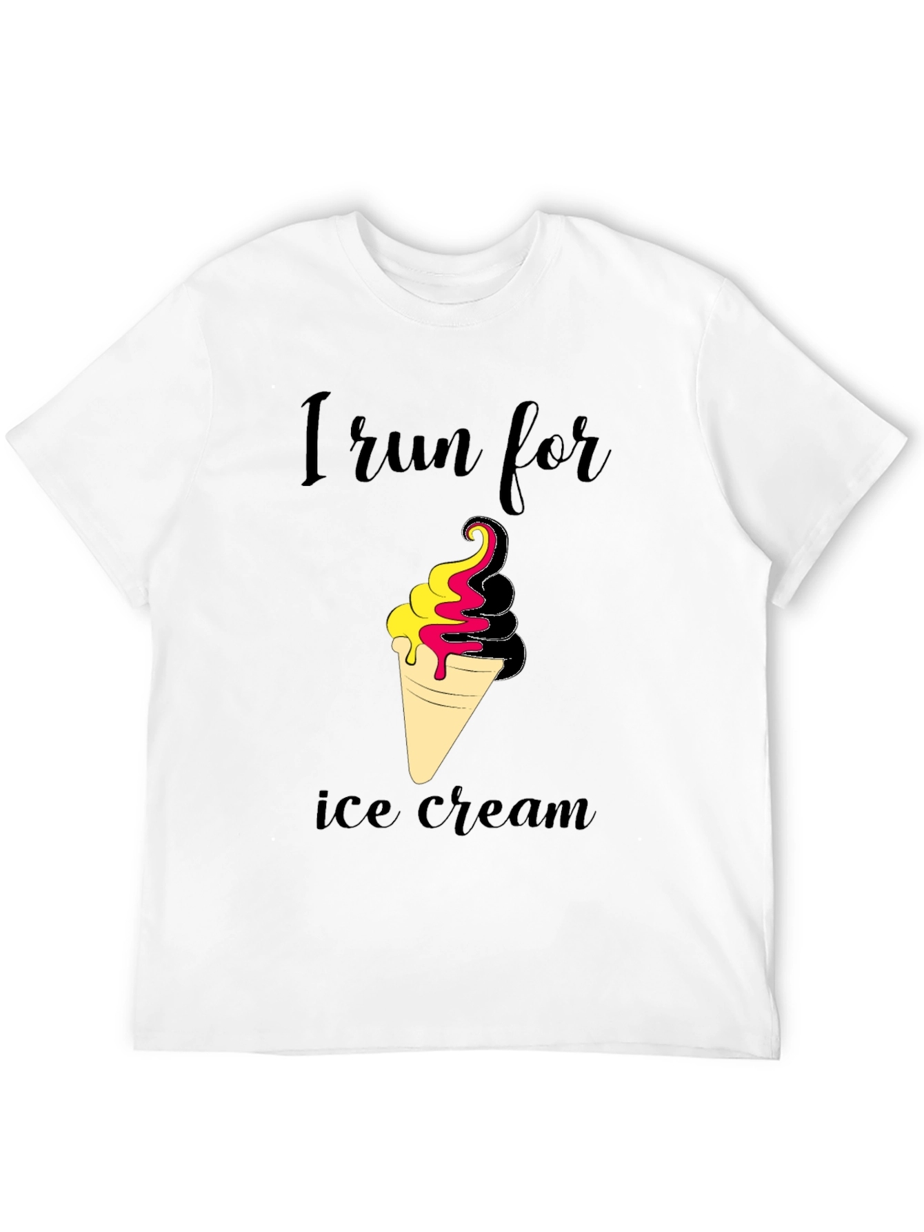I Run For Ice Cream Black T-Shirt