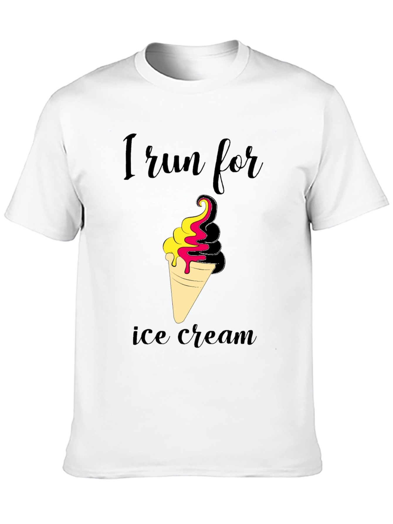 I Run For Ice Cream Black T-Shirt
