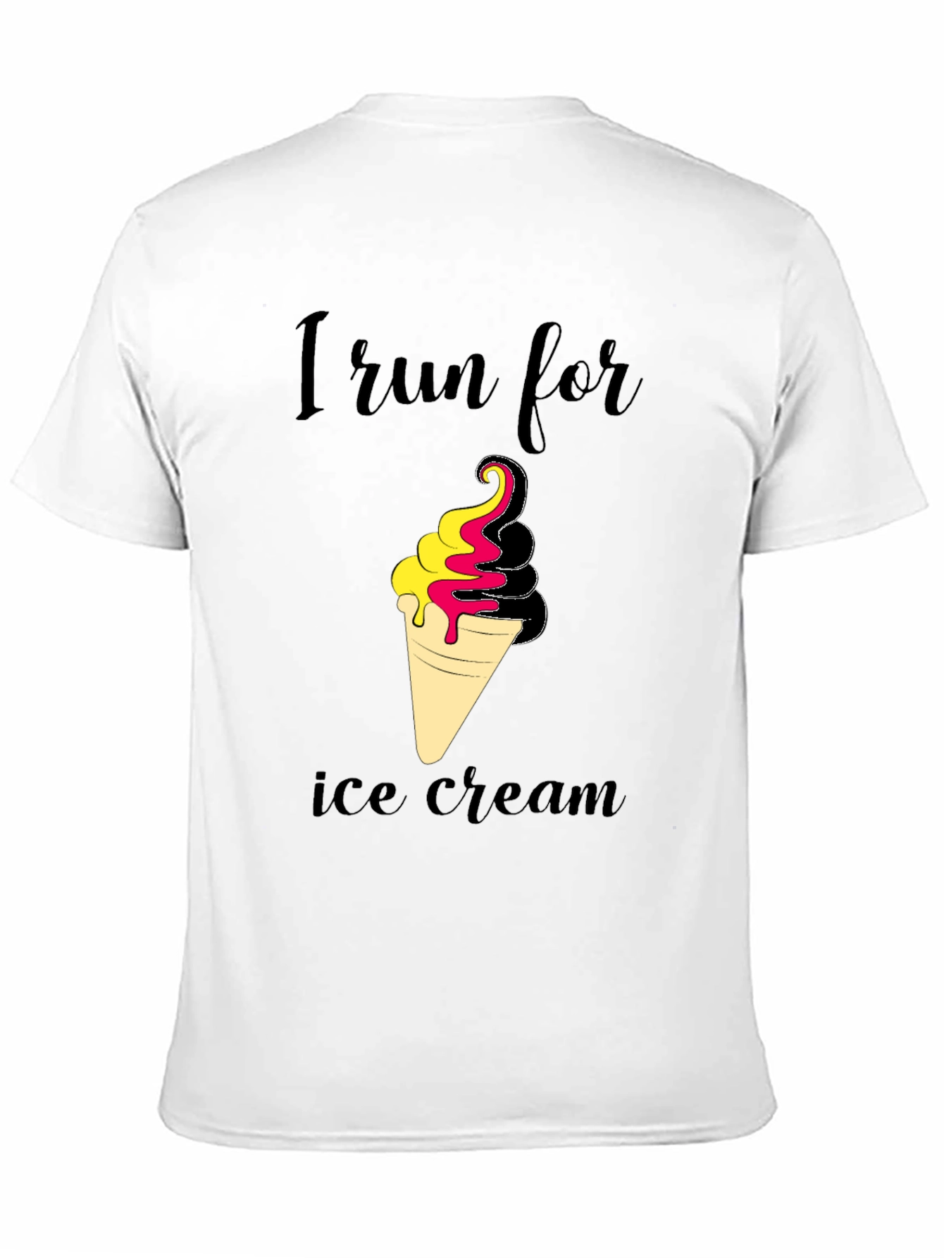 I Run For Ice Cream Black T-Shirt