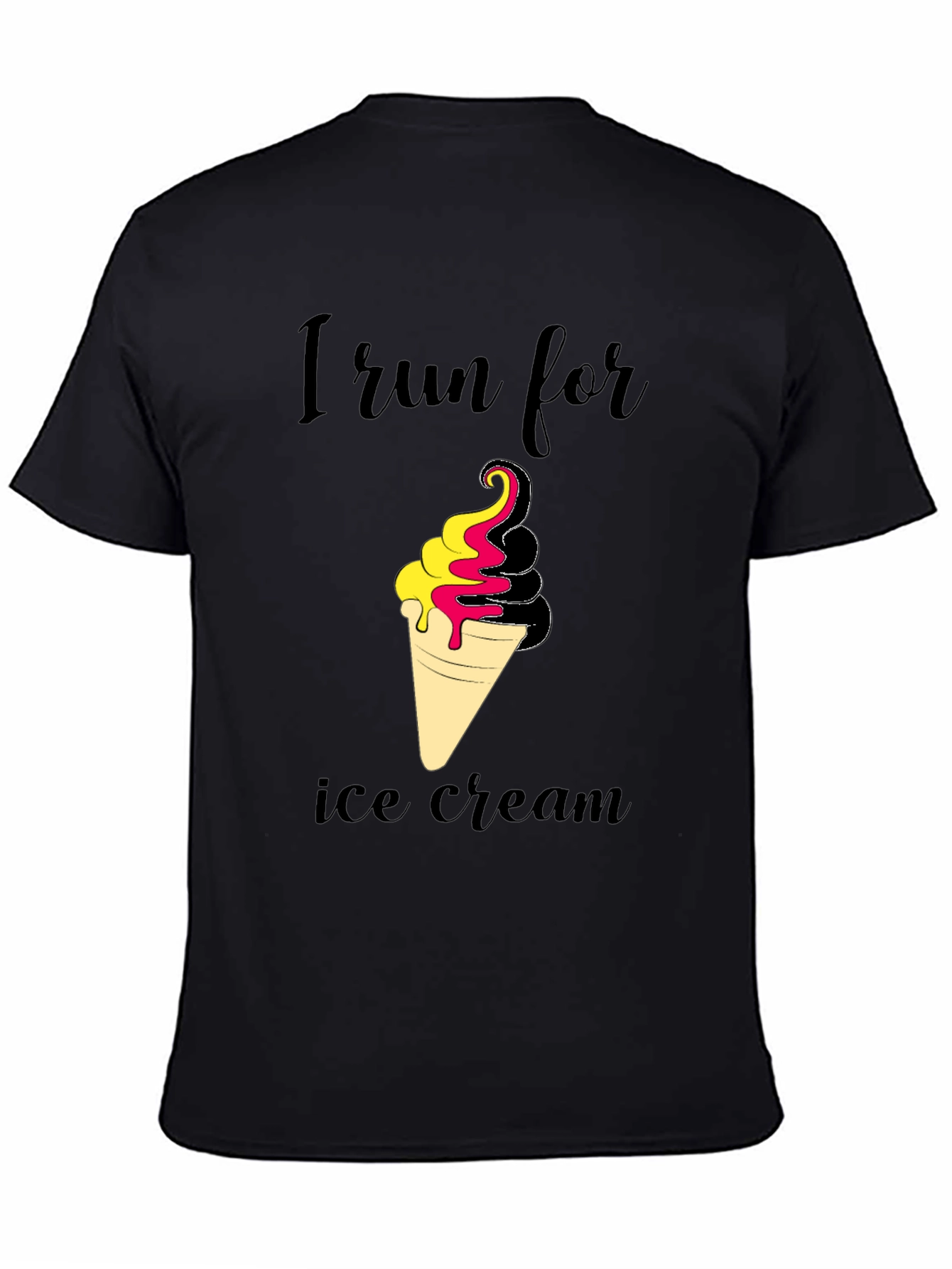 I Run For Ice Cream Black T-Shirt