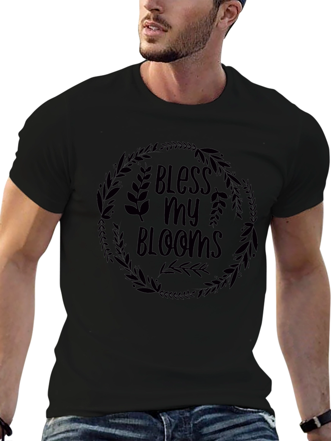 Bless My Blooms Graphic Tee - Black