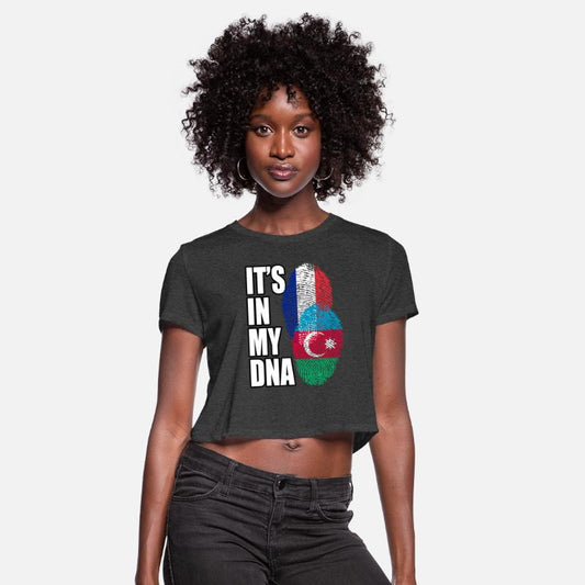 Azerbaijani And French Mix Heritage DNA Flag