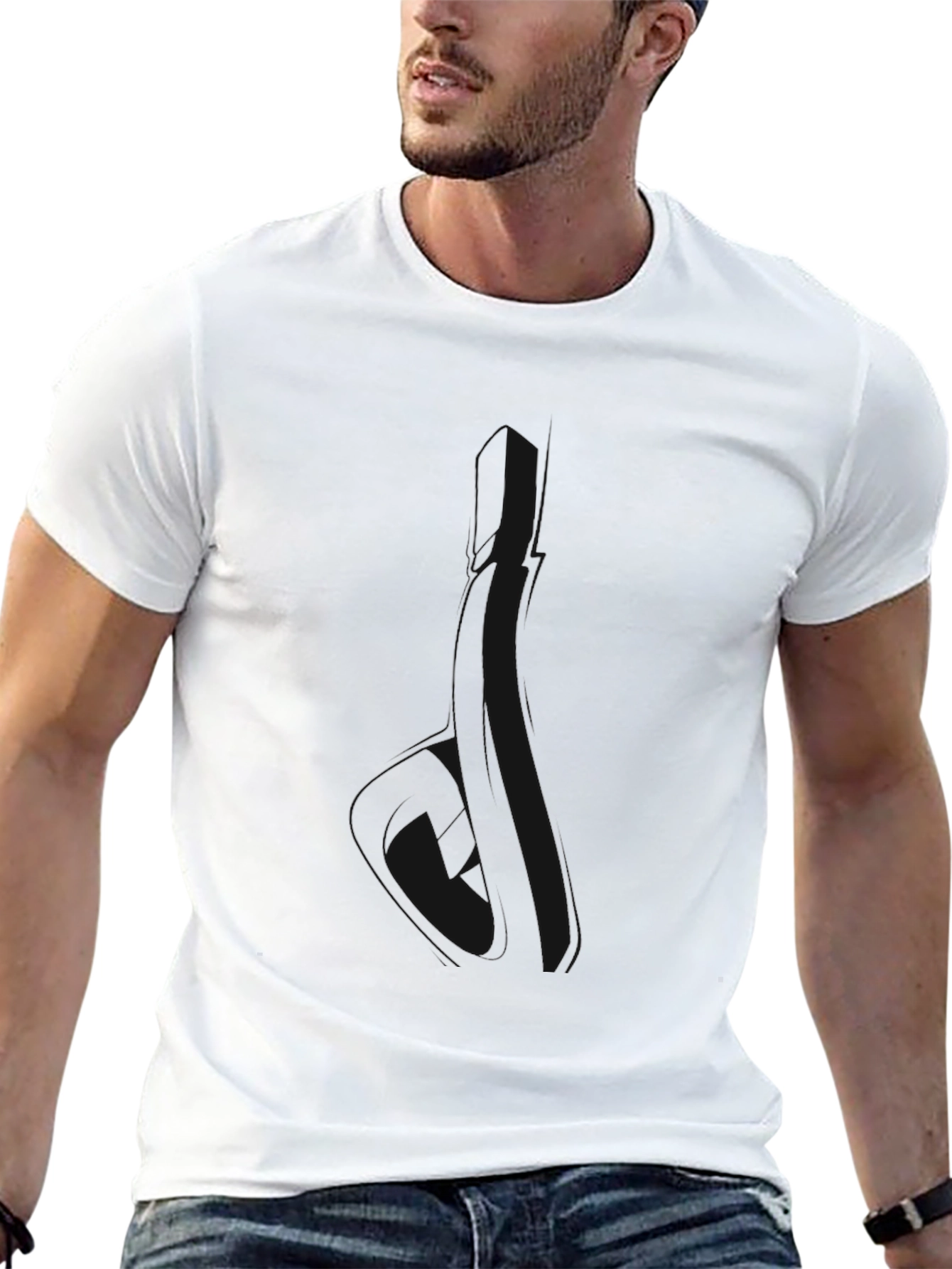 Mens Classic Black Crew Neck T-Shirt