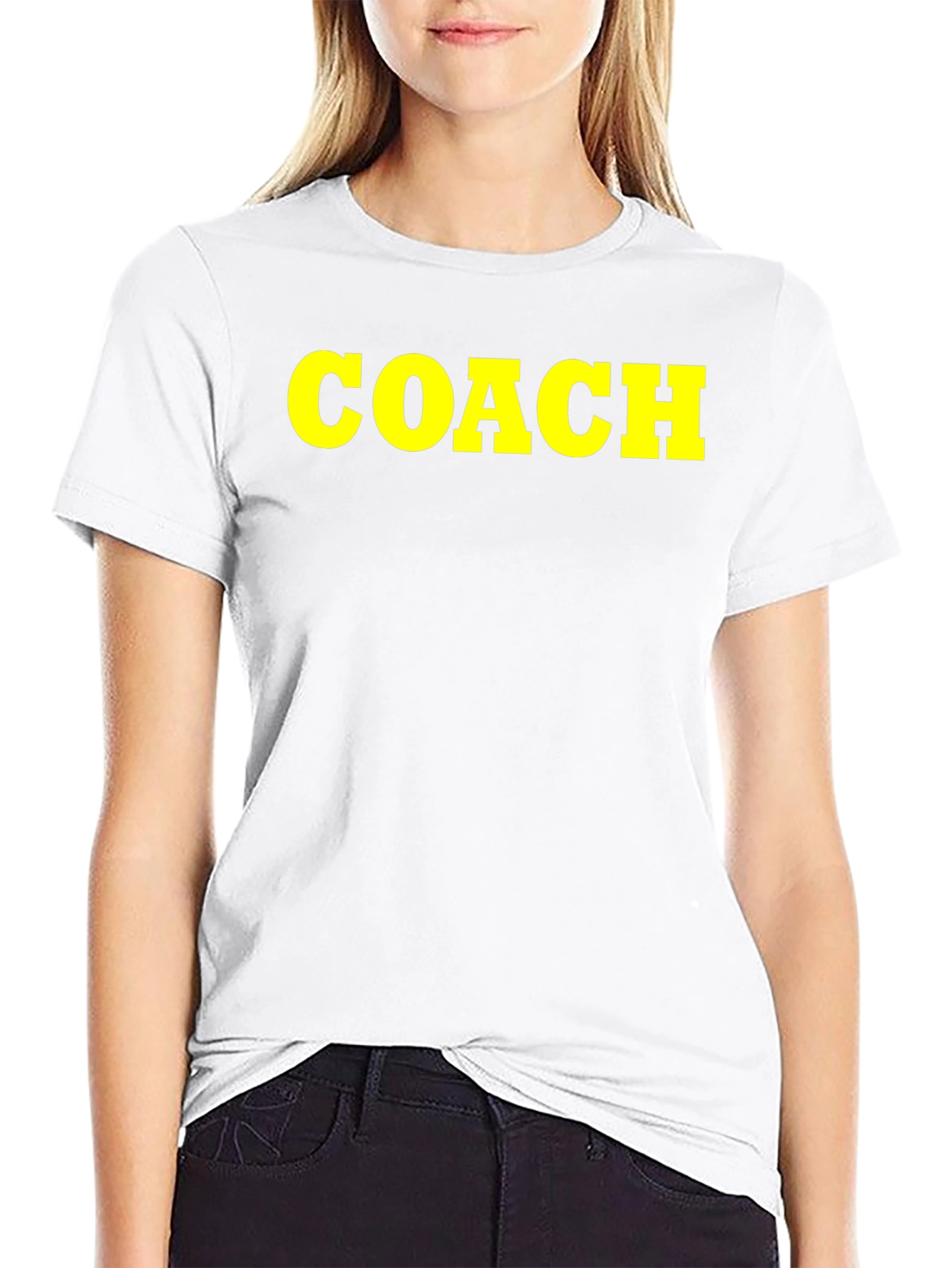 Coach T-Shirt - Bold Yellow Text on Black