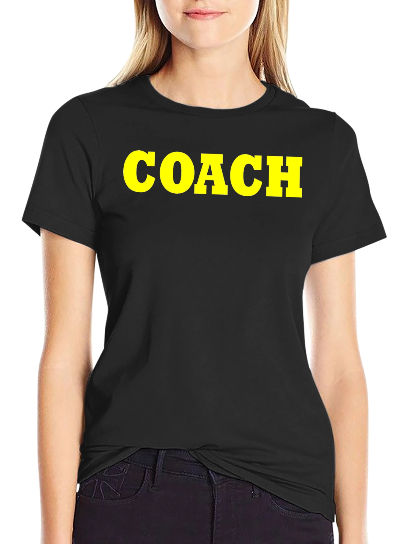 Coach T-Shirt - Bold Yellow Text on Black