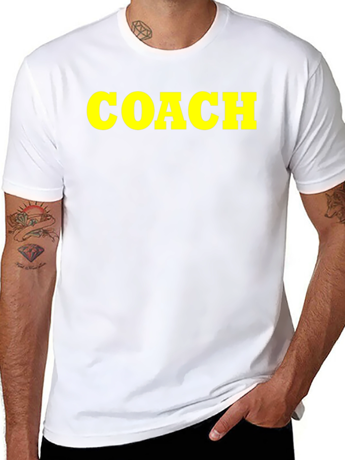 Coach T-Shirt - Bold Yellow Text on Black