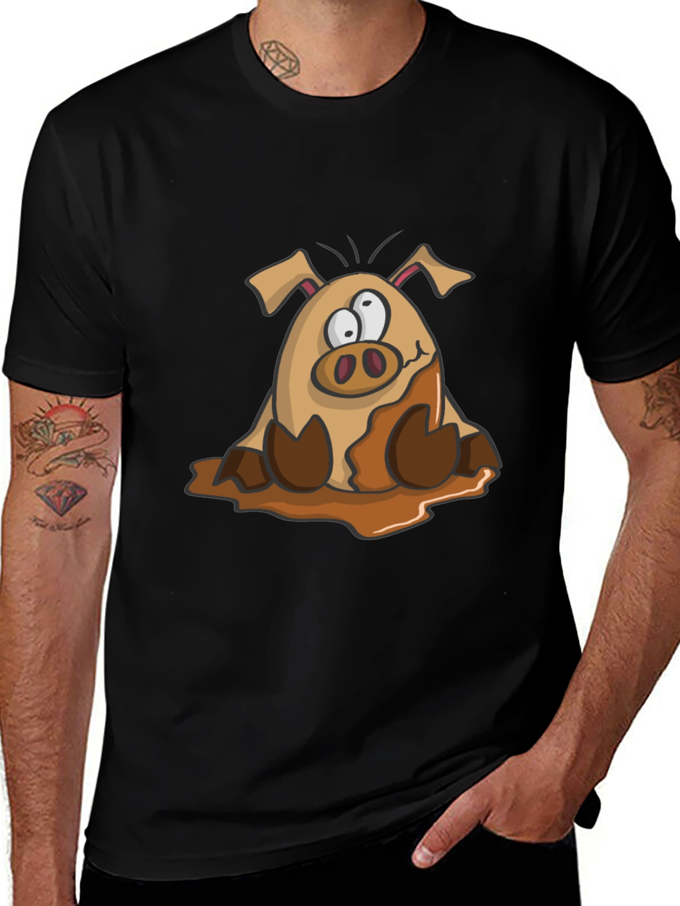 Muddy Pig Cartoon Graphic Tee