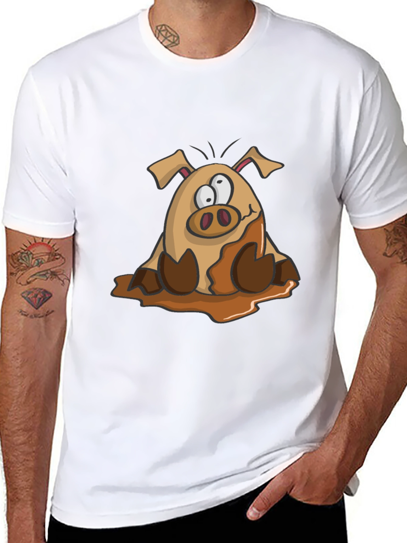 Muddy Pig Cartoon Graphic Tee