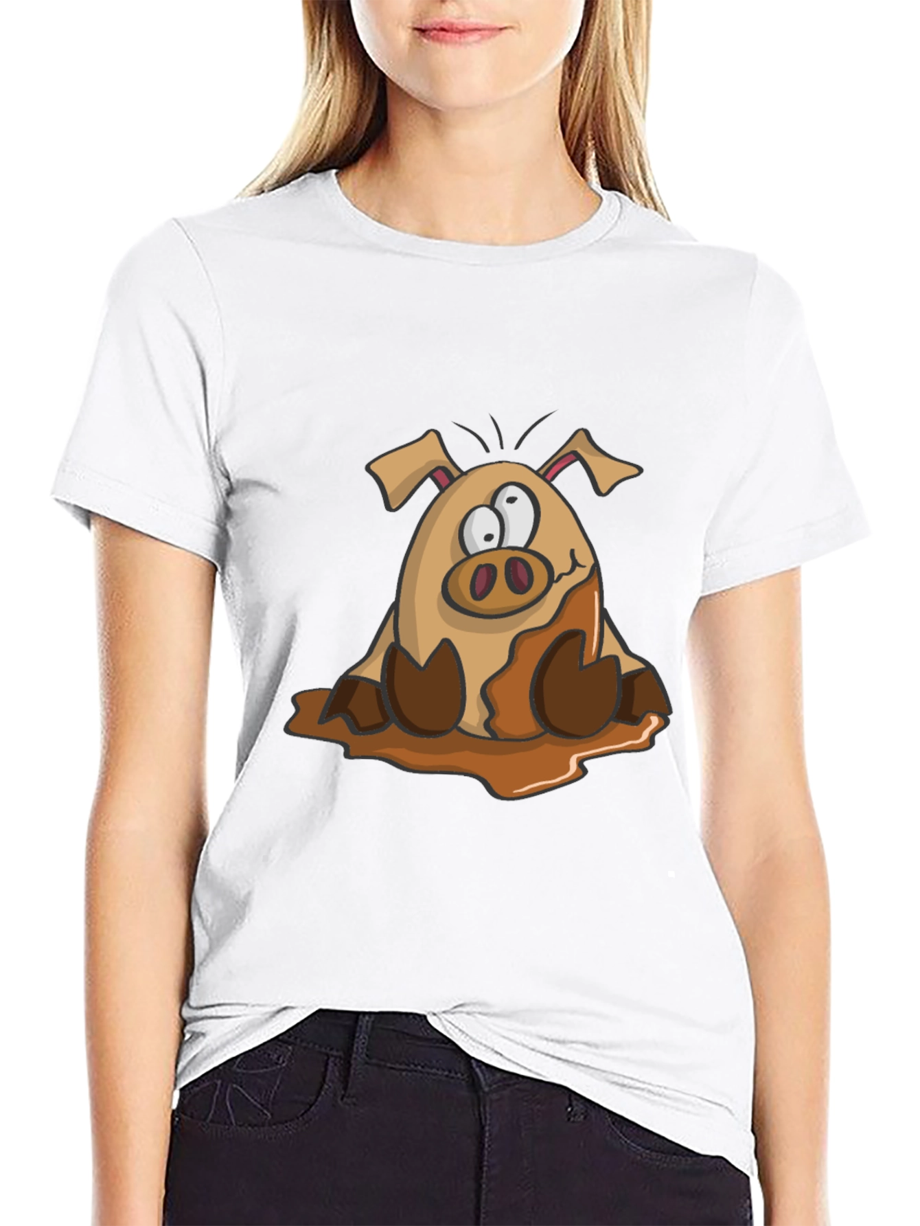 Muddy Pig Cartoon Graphic Tee