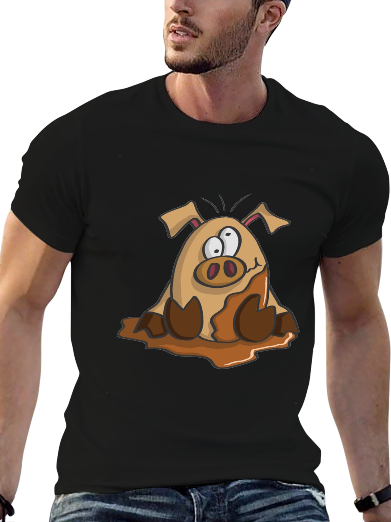 Muddy Pig Cartoon Graphic Tee