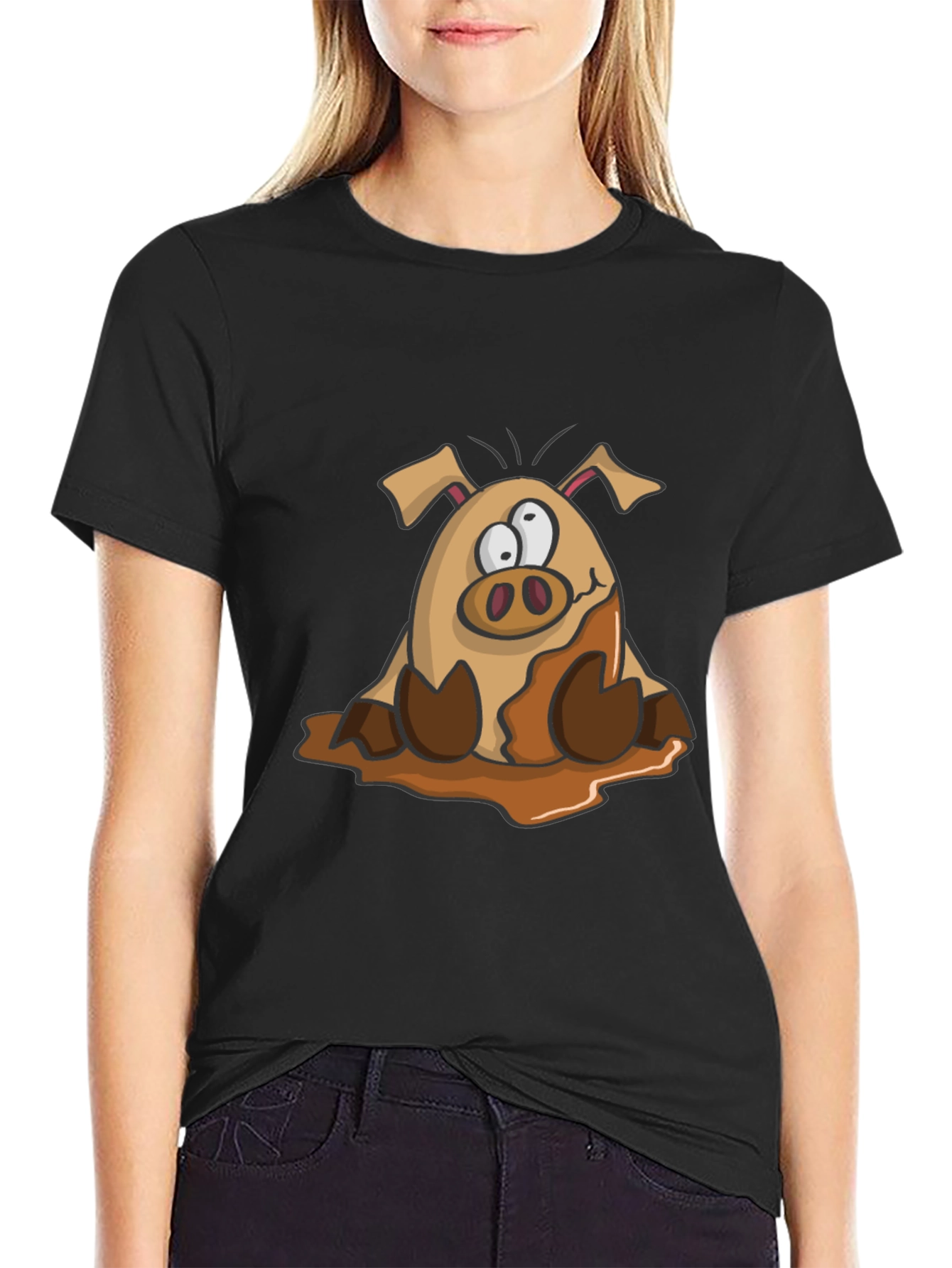 Muddy Pig Cartoon Graphic Tee