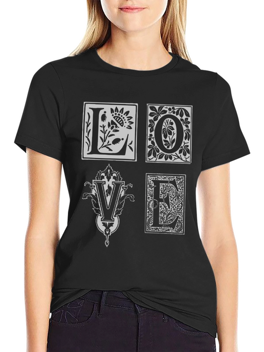Floral Love T-Shirt - Unique Artistic Design