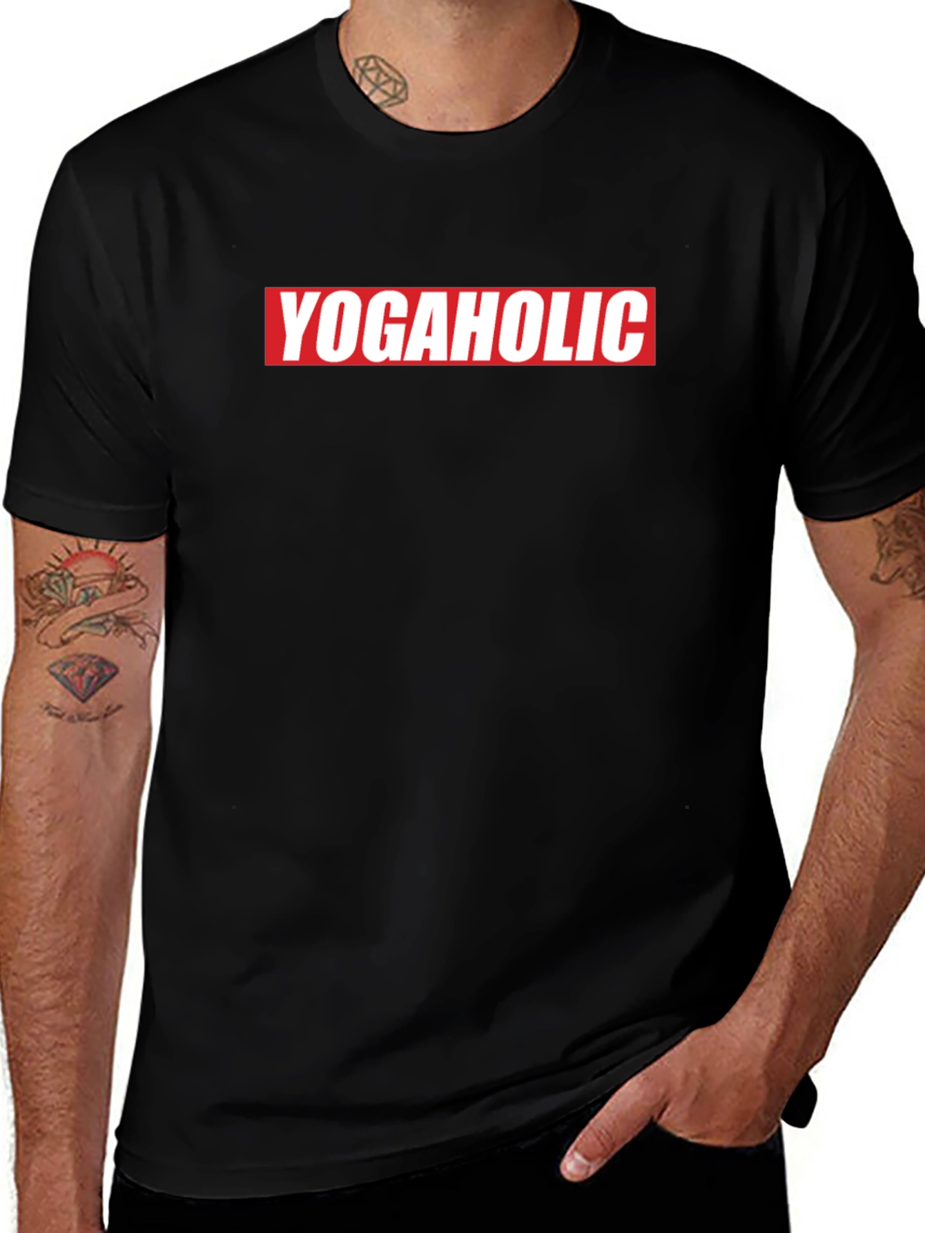 Yogaholic Graphic Tee - Black
