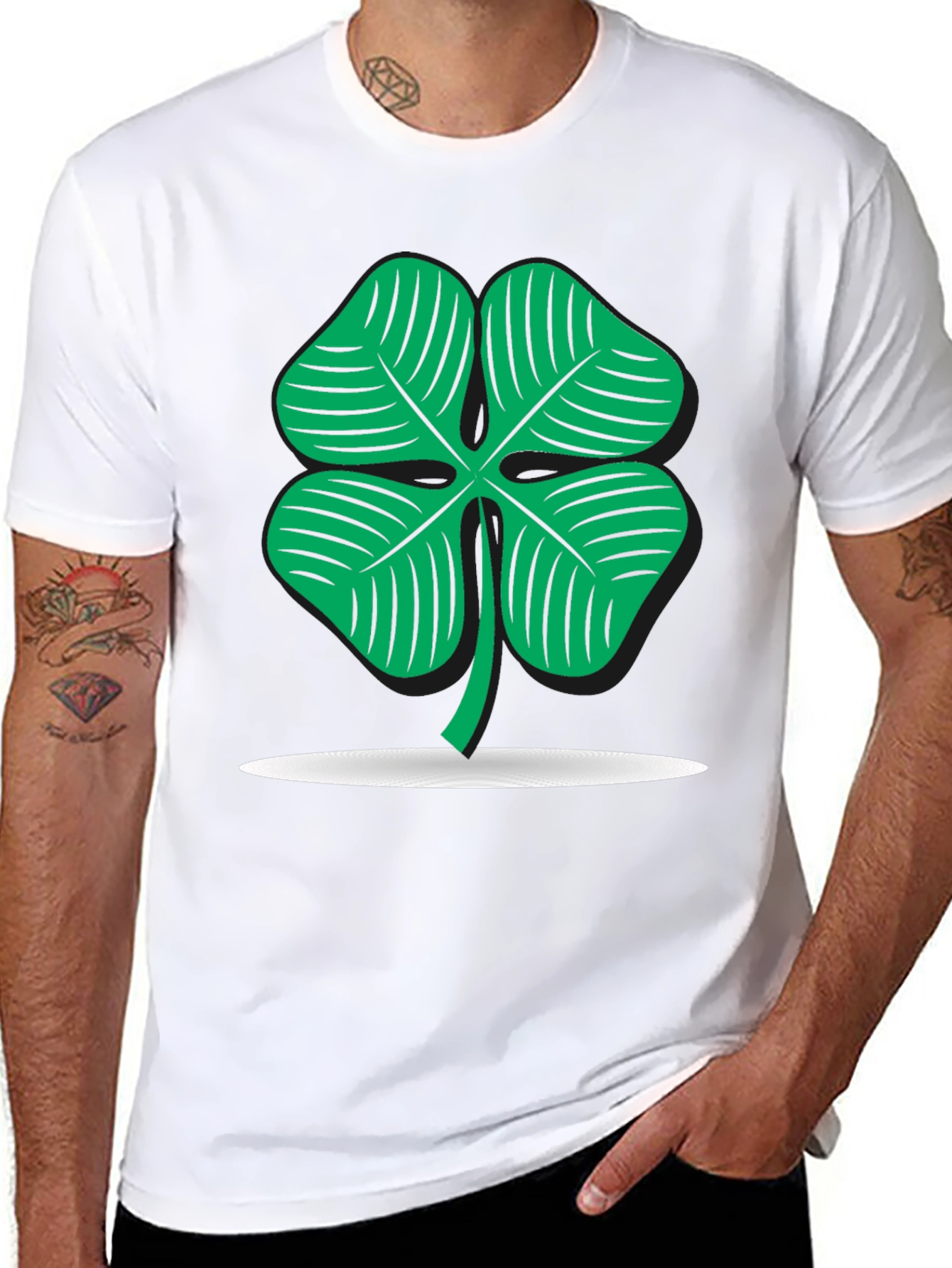 Lucky Clover Graphic Black T-Shirt