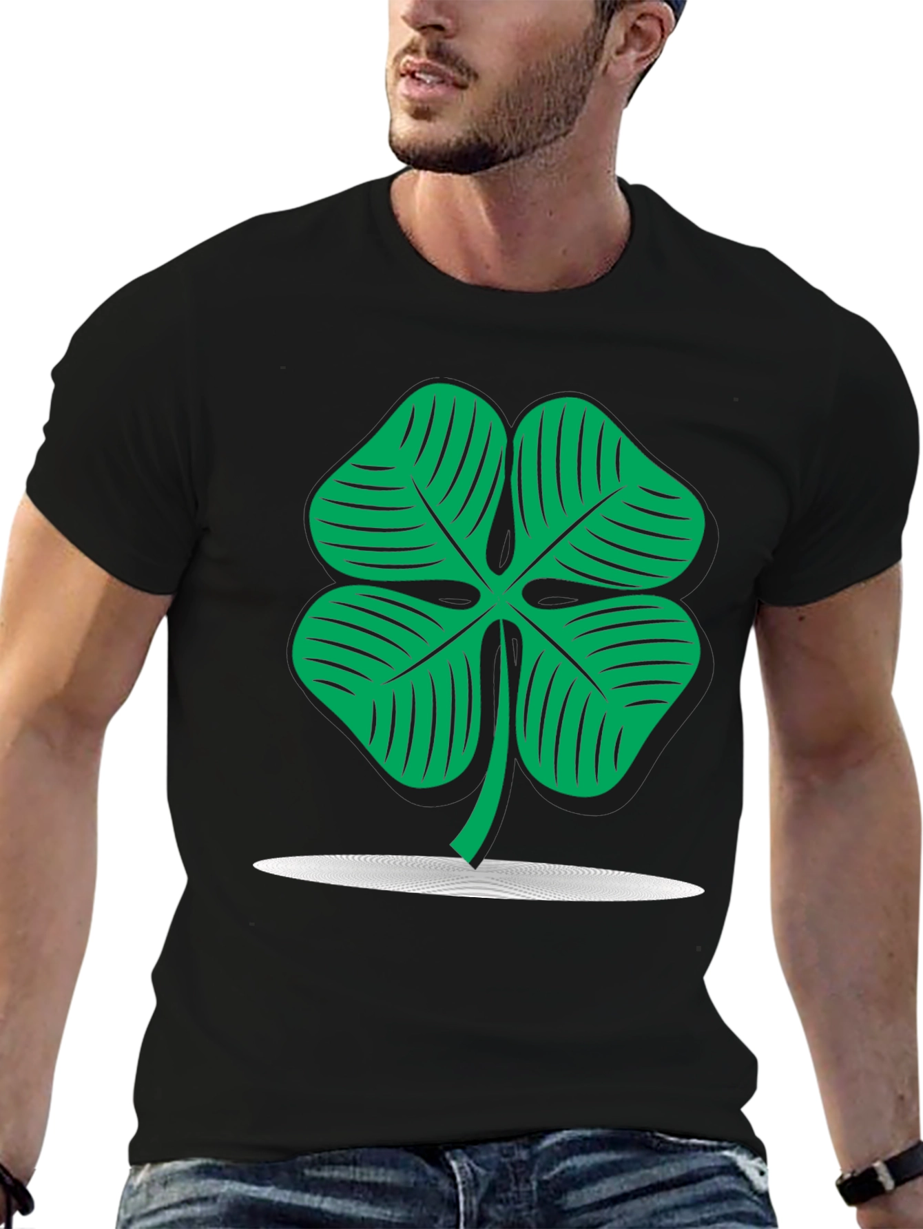 Lucky Clover Graphic Black T-Shirt