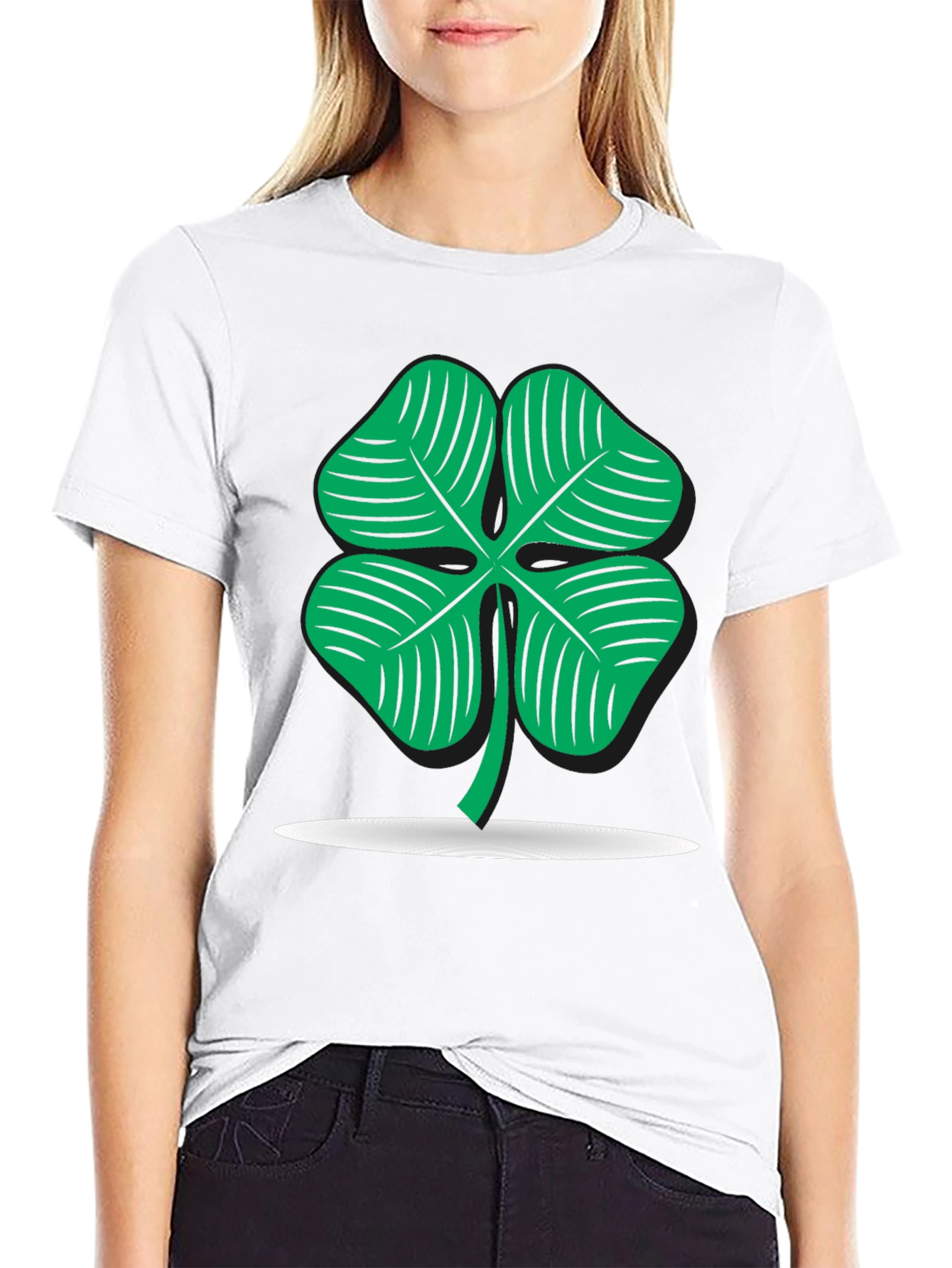 Lucky Clover Graphic Black T-Shirt