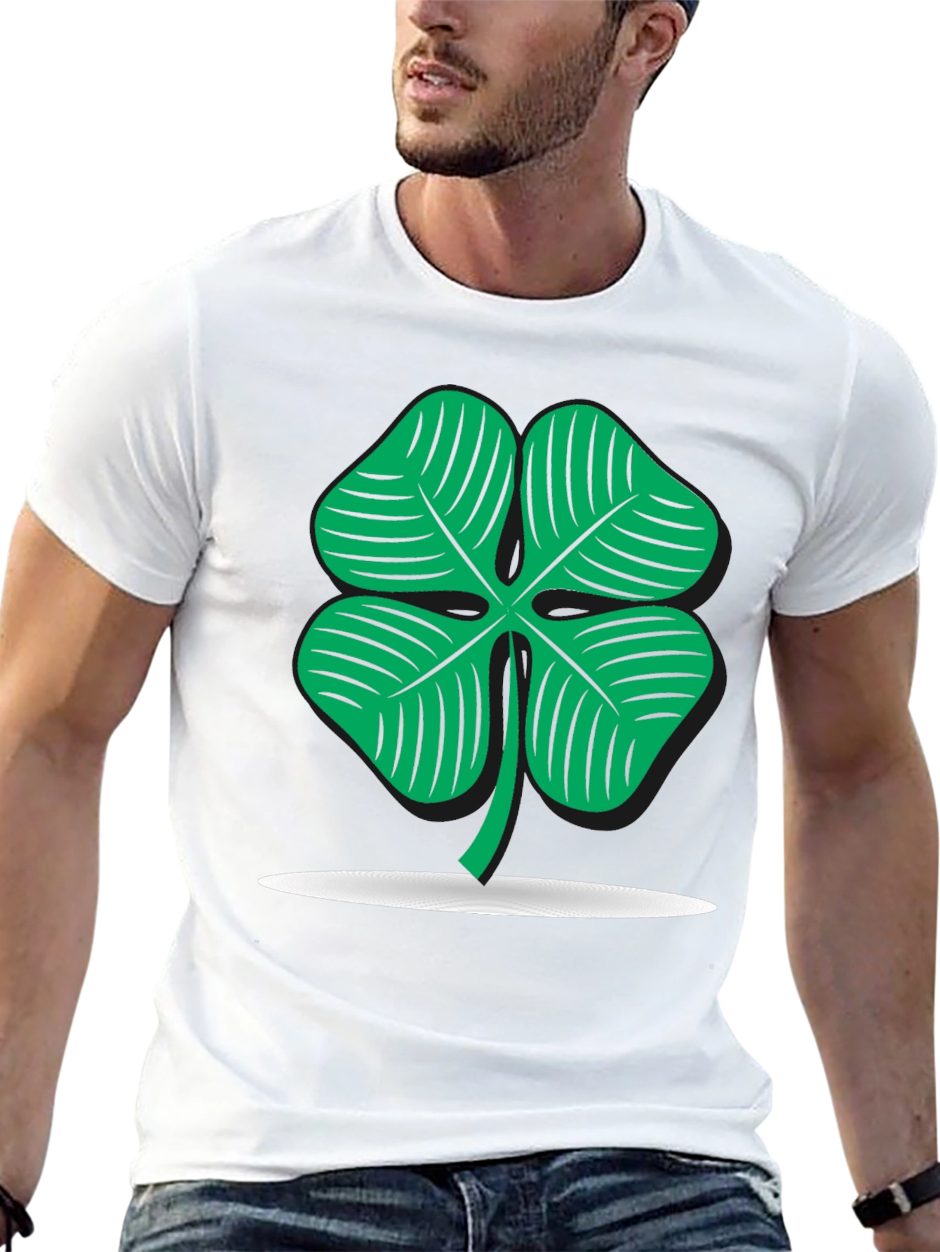 Lucky Clover Graphic Black T-Shirt