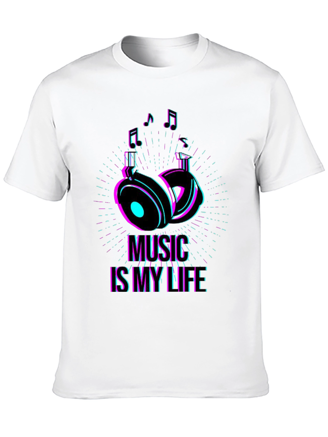 Music is My Life Graphic T-Shirt - Black