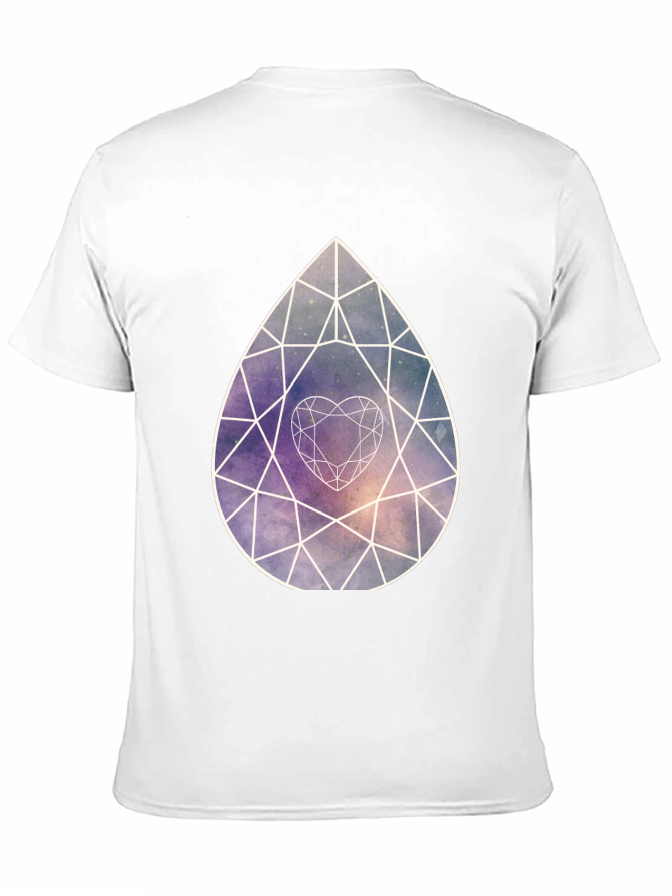 Galaxy Diamond Heart Graphic Tee - Stylish Black Shirt