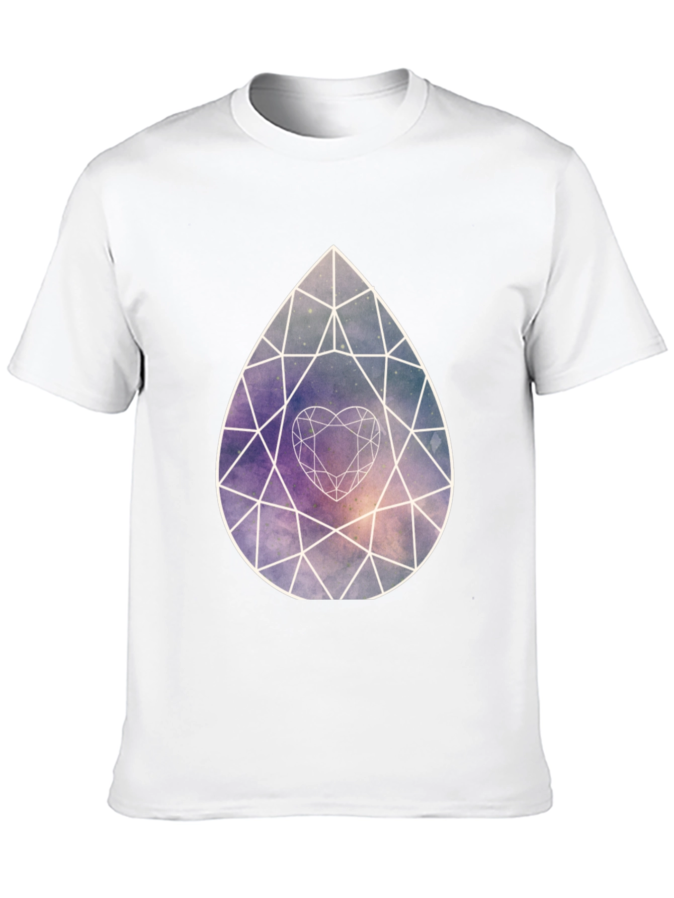 Galaxy Diamond Heart Graphic Tee - Stylish Black Shirt
