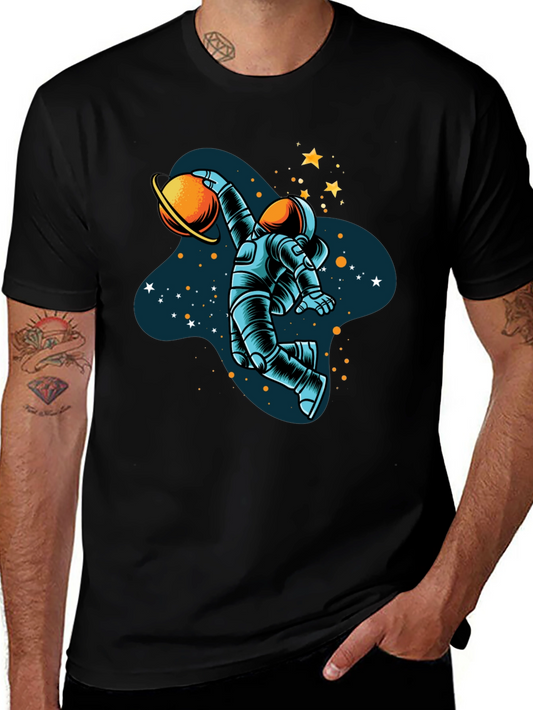 Astronaut Dunking Planet Graphic T-Shirt