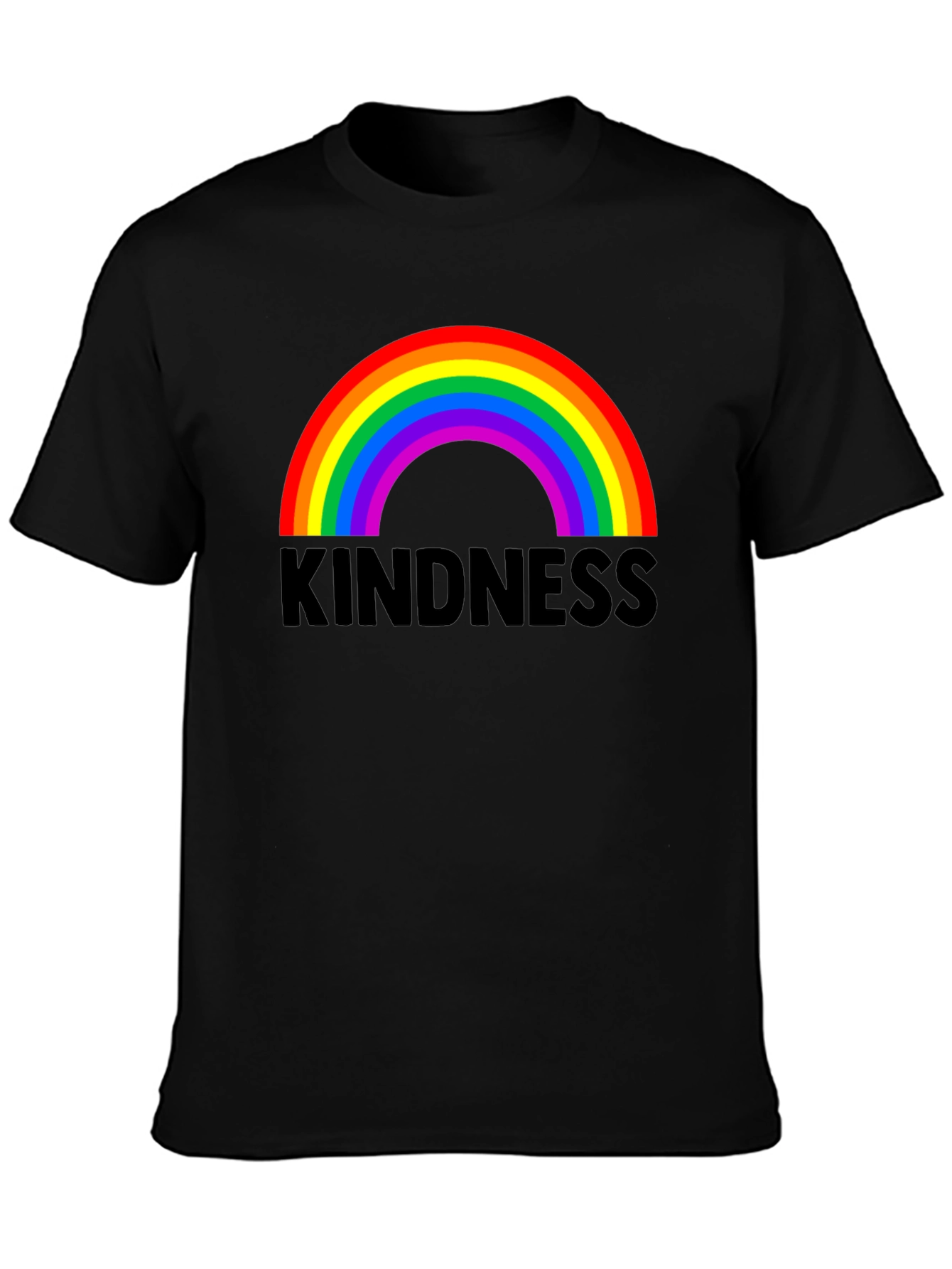 Kindness Rainbow Graphic Tee - Black