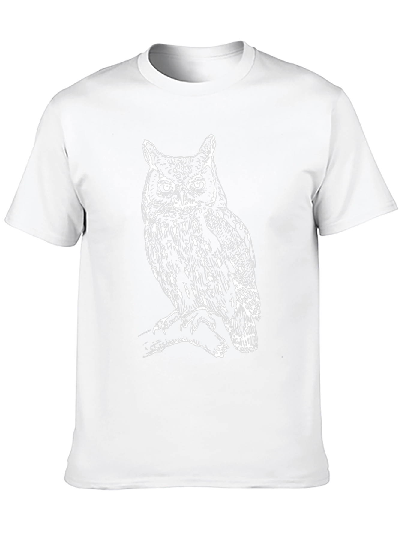 Cool Owl Graphic Tee - Mens Black Cotton T-Shirt