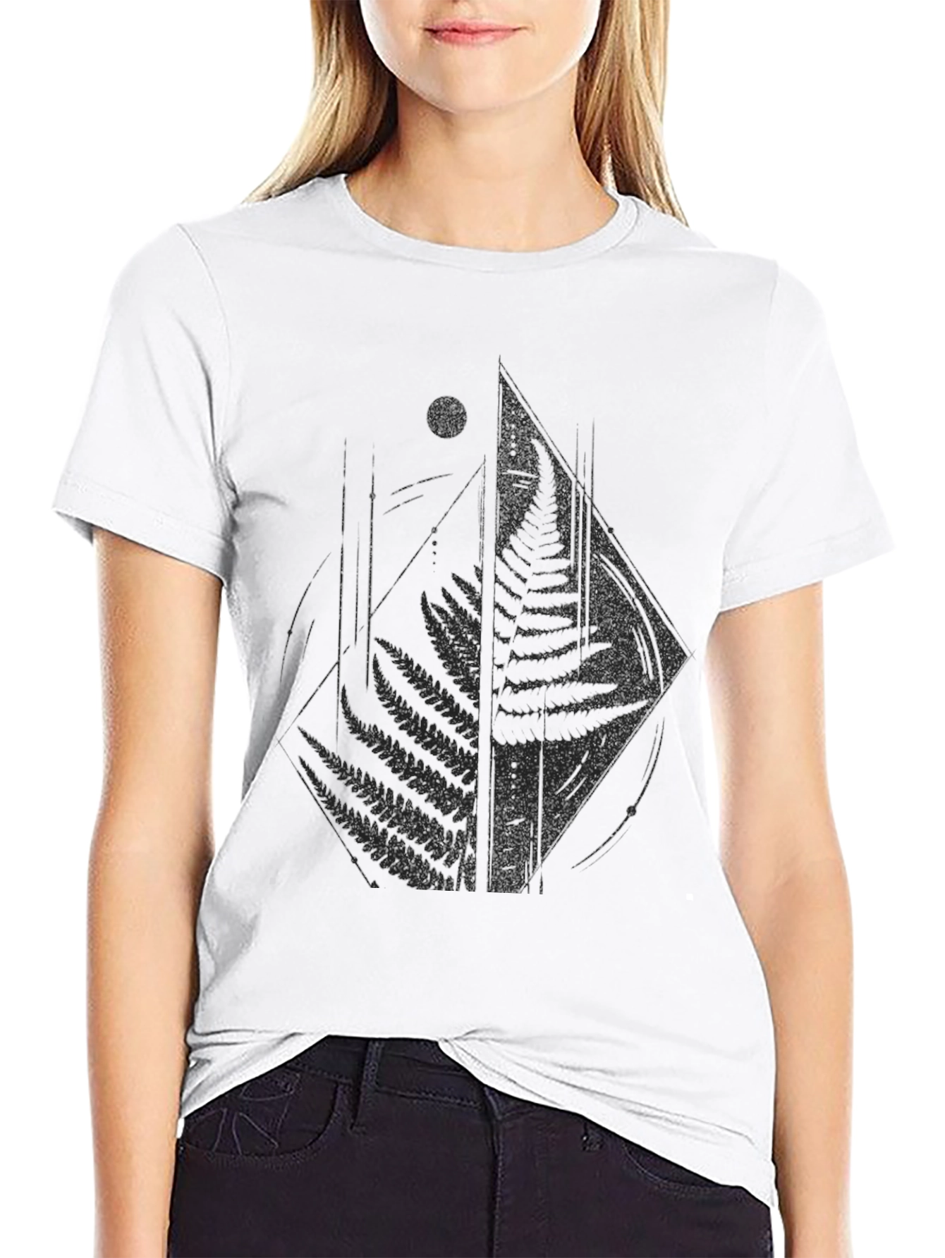 Fern Graphic Black T-Shirt - Nature Inspired Tee
