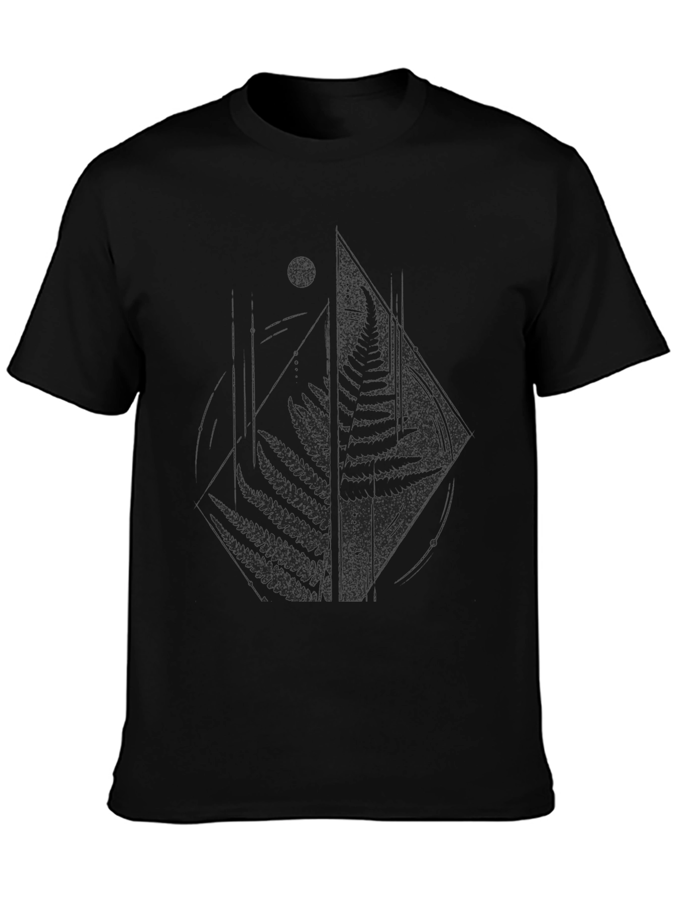 Fern Graphic Black T-Shirt - Nature Inspired Tee