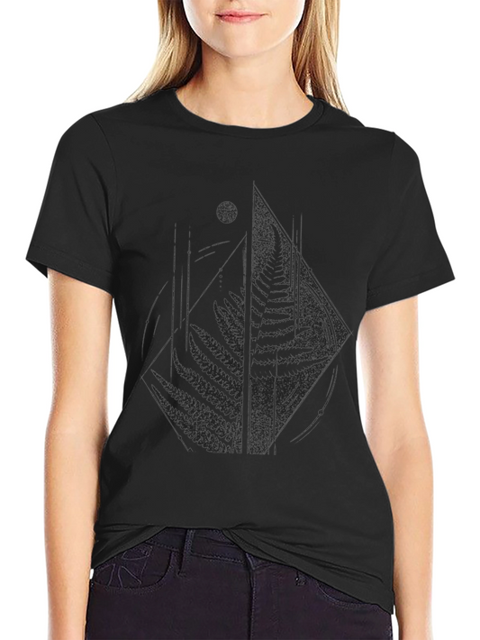 Fern Graphic Black T-Shirt - Nature Inspired Tee