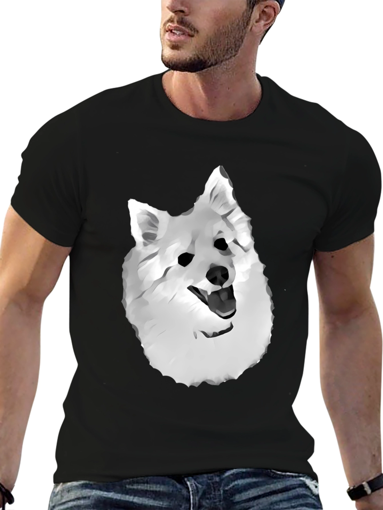 Dog Graphic Tee - Black Cotton Blend