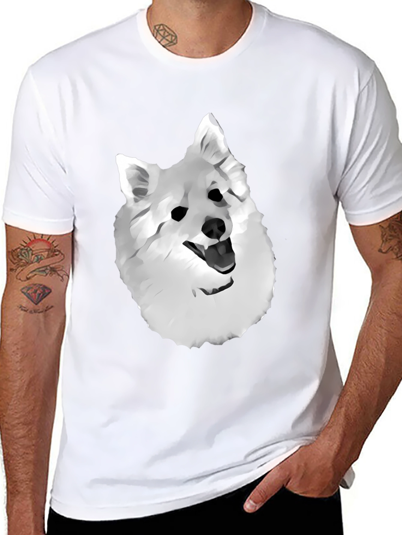 Dog Graphic Tee - Black Cotton Blend