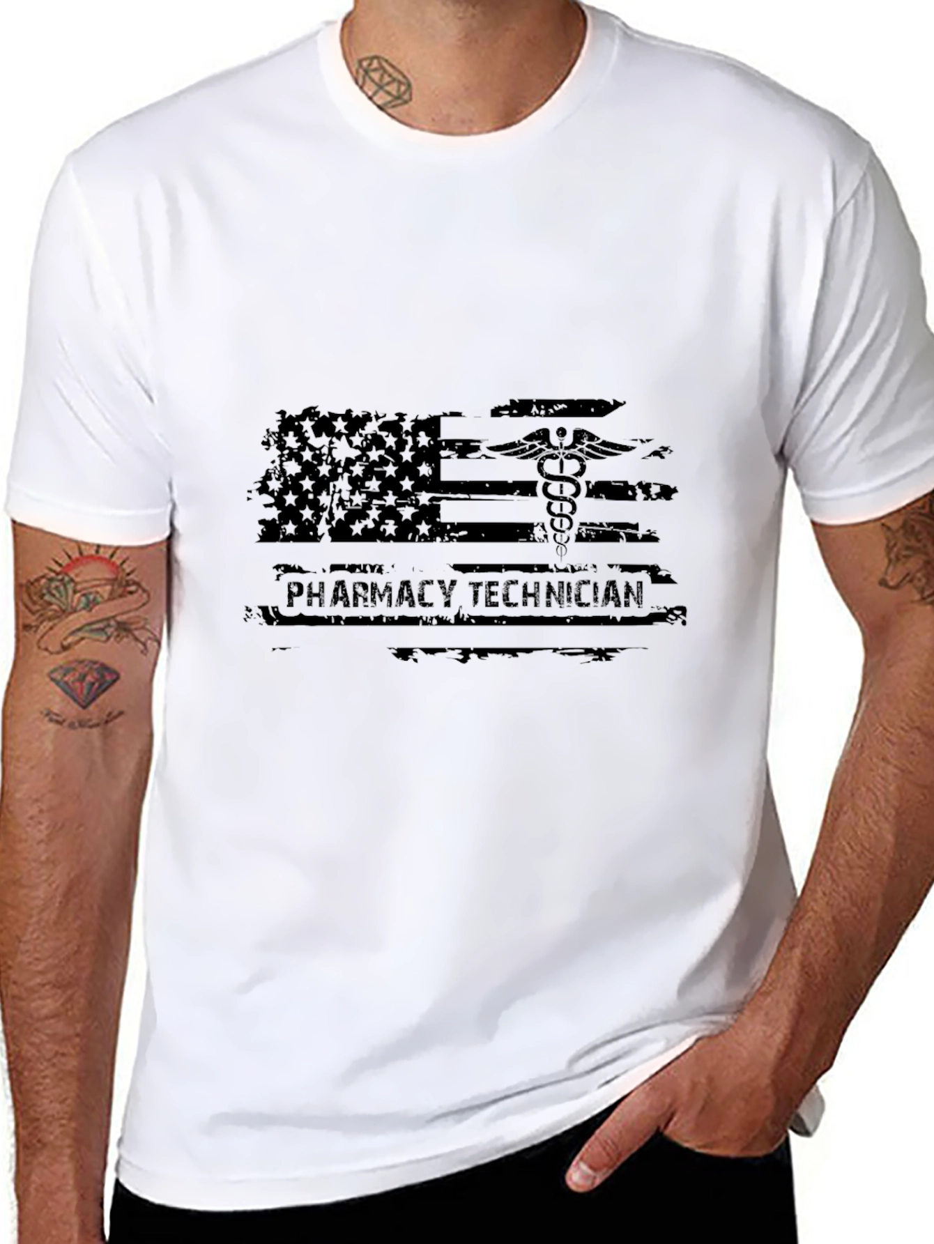 Pharmacy Technician American Flag Graphic Tee
