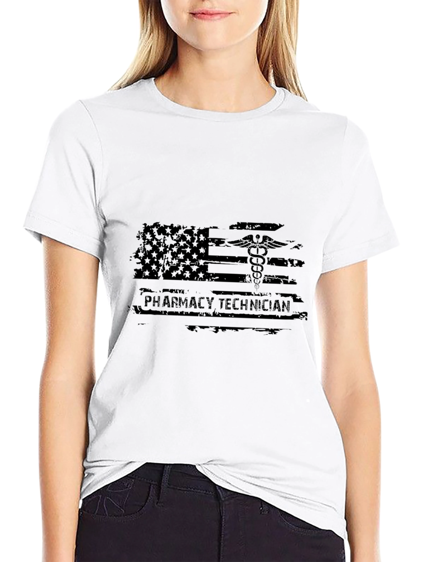 Pharmacy Technician American Flag Graphic Tee