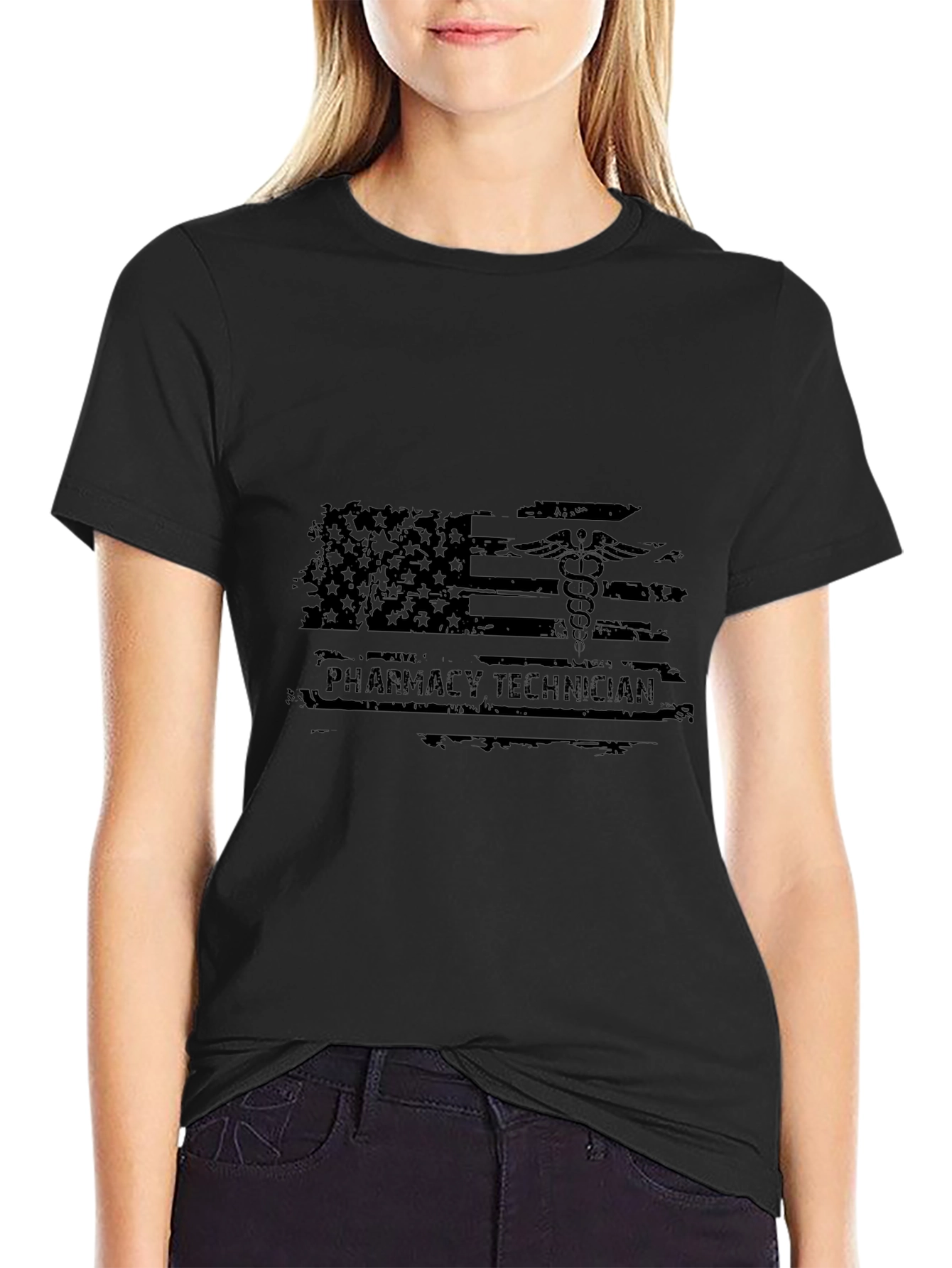Pharmacy Technician American Flag Graphic Tee