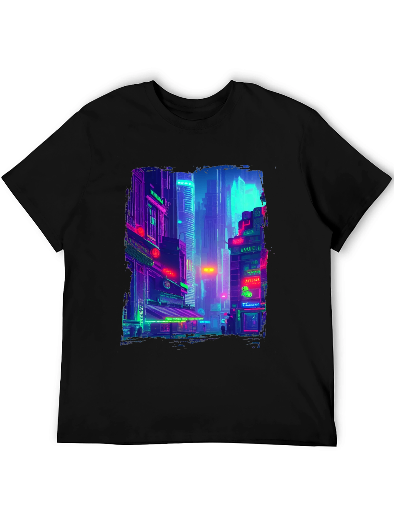 Cyberpunk Cityscape Graphic Tee