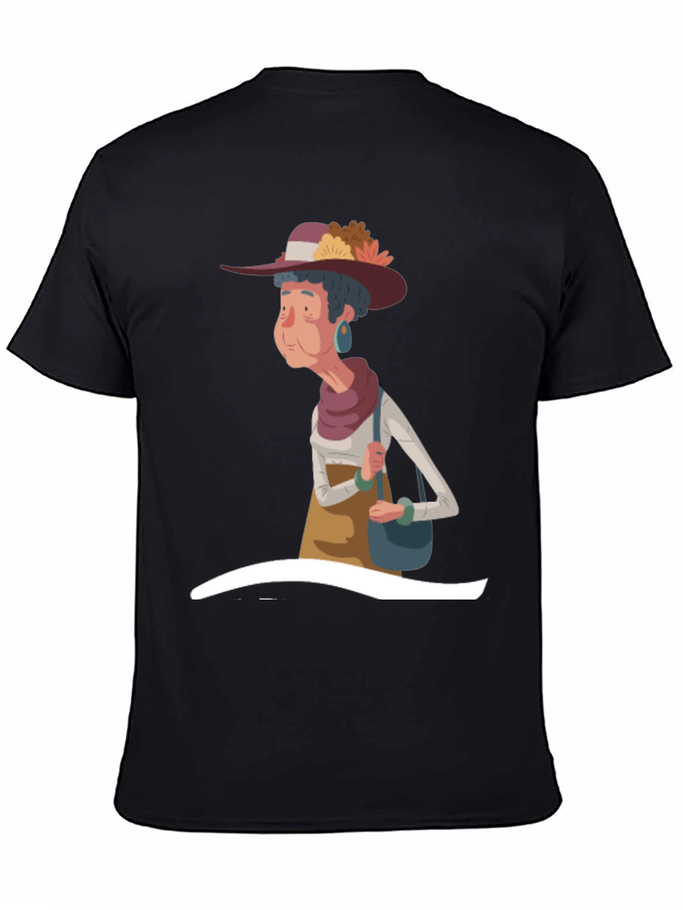 Stylish Cartoon Granny Graphic T-Shirt