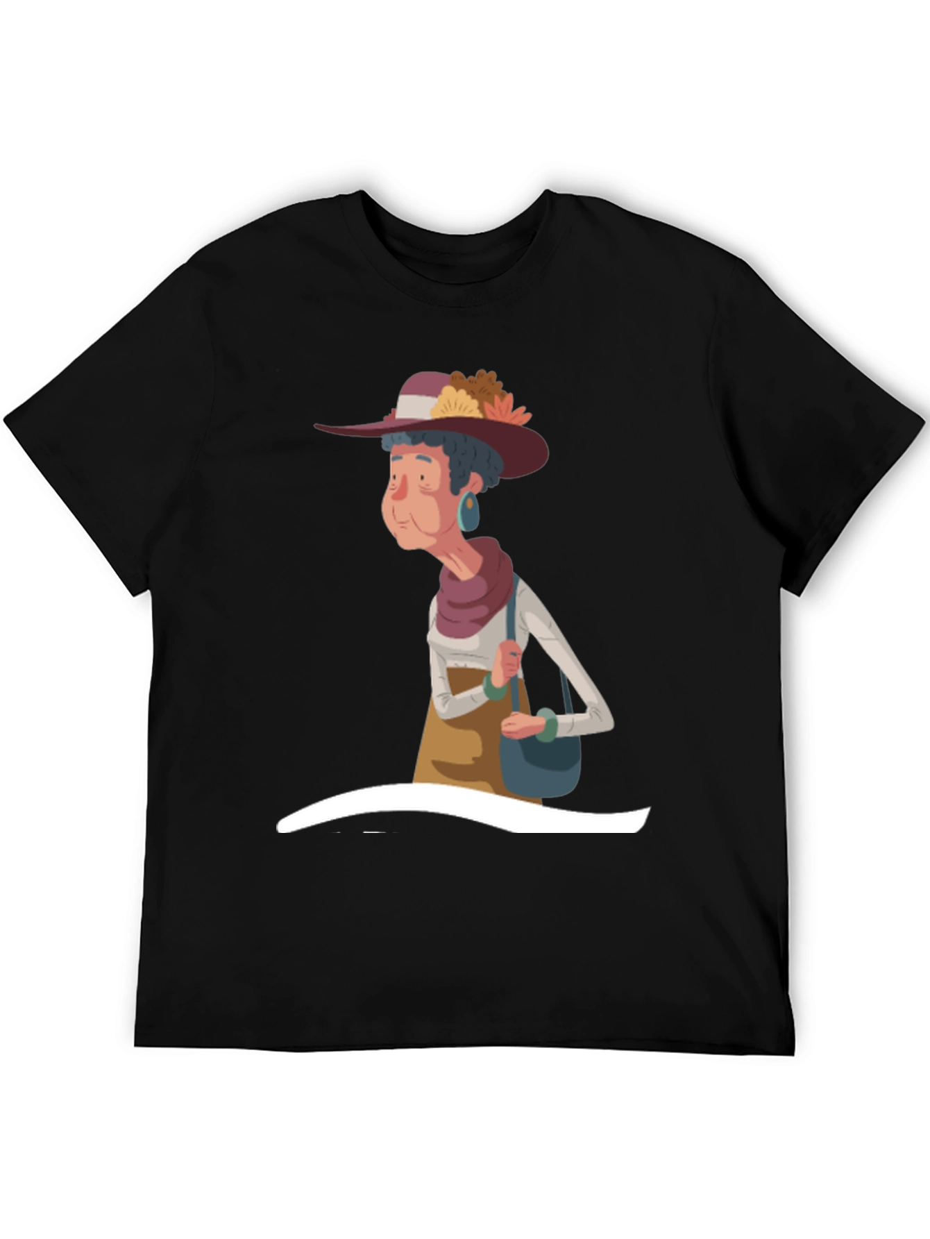 Stylish Cartoon Granny Graphic T-Shirt