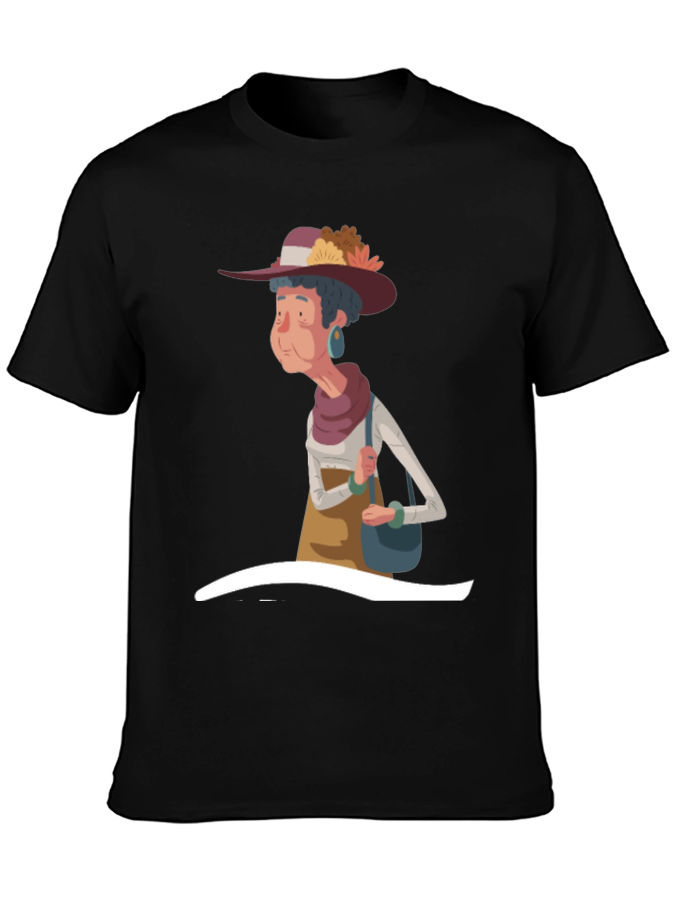 Stylish Cartoon Granny Graphic T-Shirt