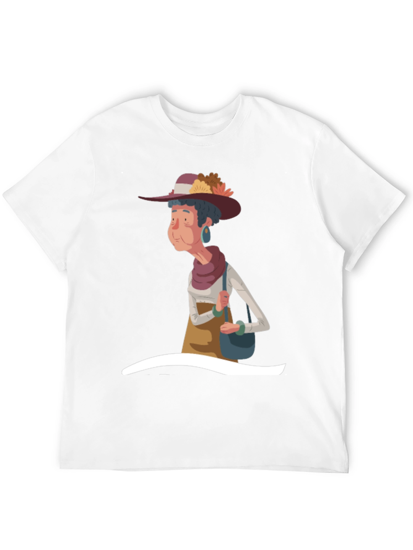 Stylish Cartoon Granny Graphic T-Shirt