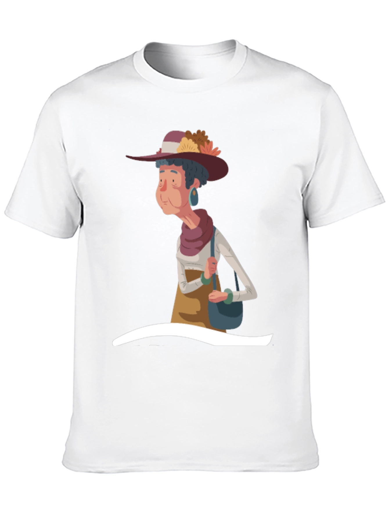 Stylish Cartoon Granny Graphic T-Shirt