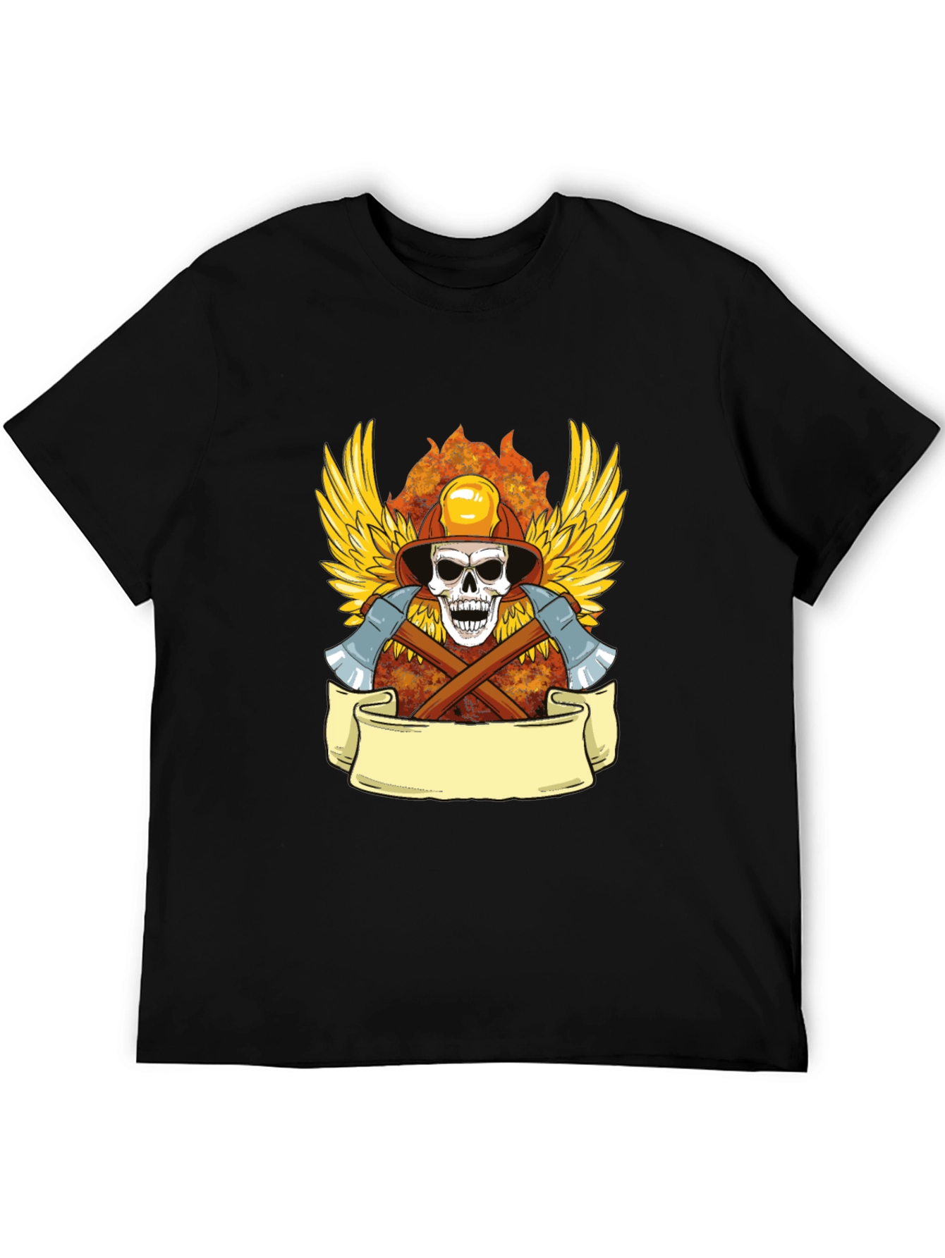 Firefighter Skull Graphic Tee - Heroic Style